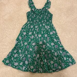 Crewcuts Girl’s Green and White Floral Patterned Dress in Size 10